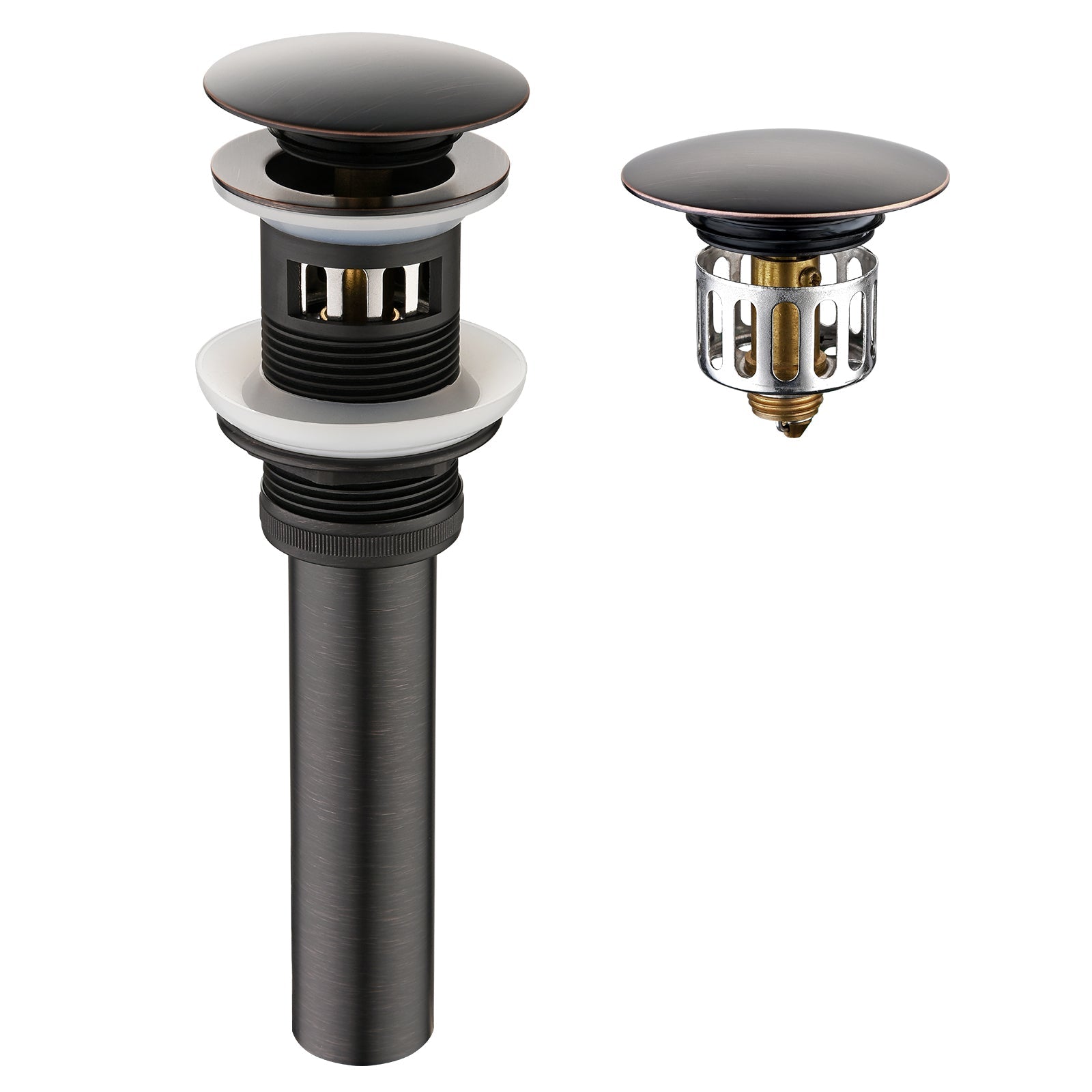 Bathroom Sink Drain with Overflow Pop-Up Drain Stopper for Vessel Sink Lavatory by brightshowers