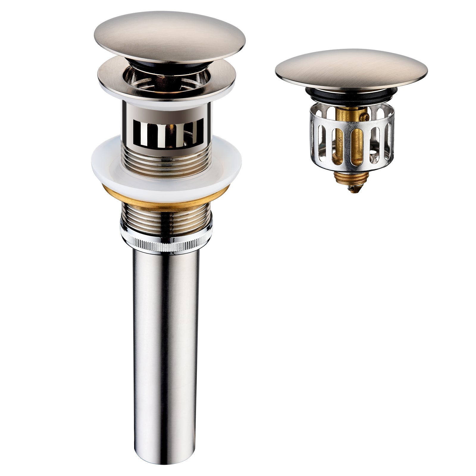 Bathroom Sink Drain with Overflow Pop-Up Drain Stopper for Vessel Sink Lavatory by brightshowers