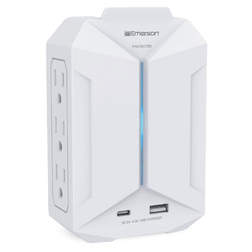 Emerson 6-Outlet + USB Wall Charger with Surge Protection and LED by Homemaintenancesupplies2