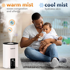 WiFi Control Humidifiers for Bedroom Dual Mist (Cool & Warm) ! Humidifier 4L by Zamzamas