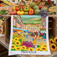 French kitchen towel - Printed cotton - Provence Street Market | Label France by I Dream of France