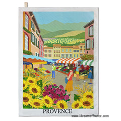 French kitchen towel - Printed cotton - Provence Street Market | Label France by I Dream of France