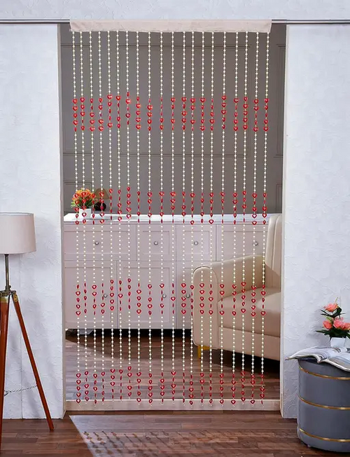 Pvc Fancy Sparkling Striped Heart Beads String Full Door Curtain For by Homemaintenancesupplies2