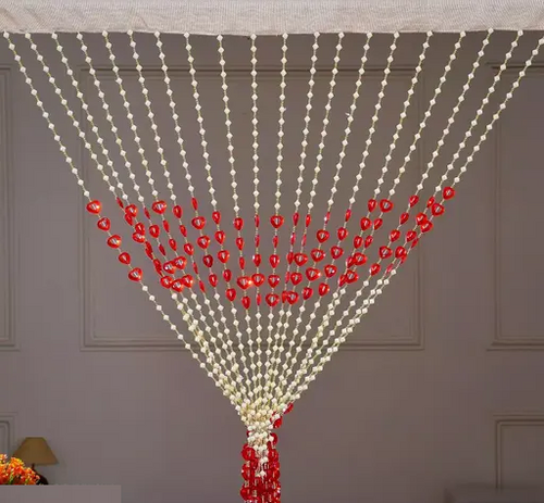 Pvc Fancy Sparkling Striped Heart Beads String Full Door Curtain For by Homemaintenancesupplies2