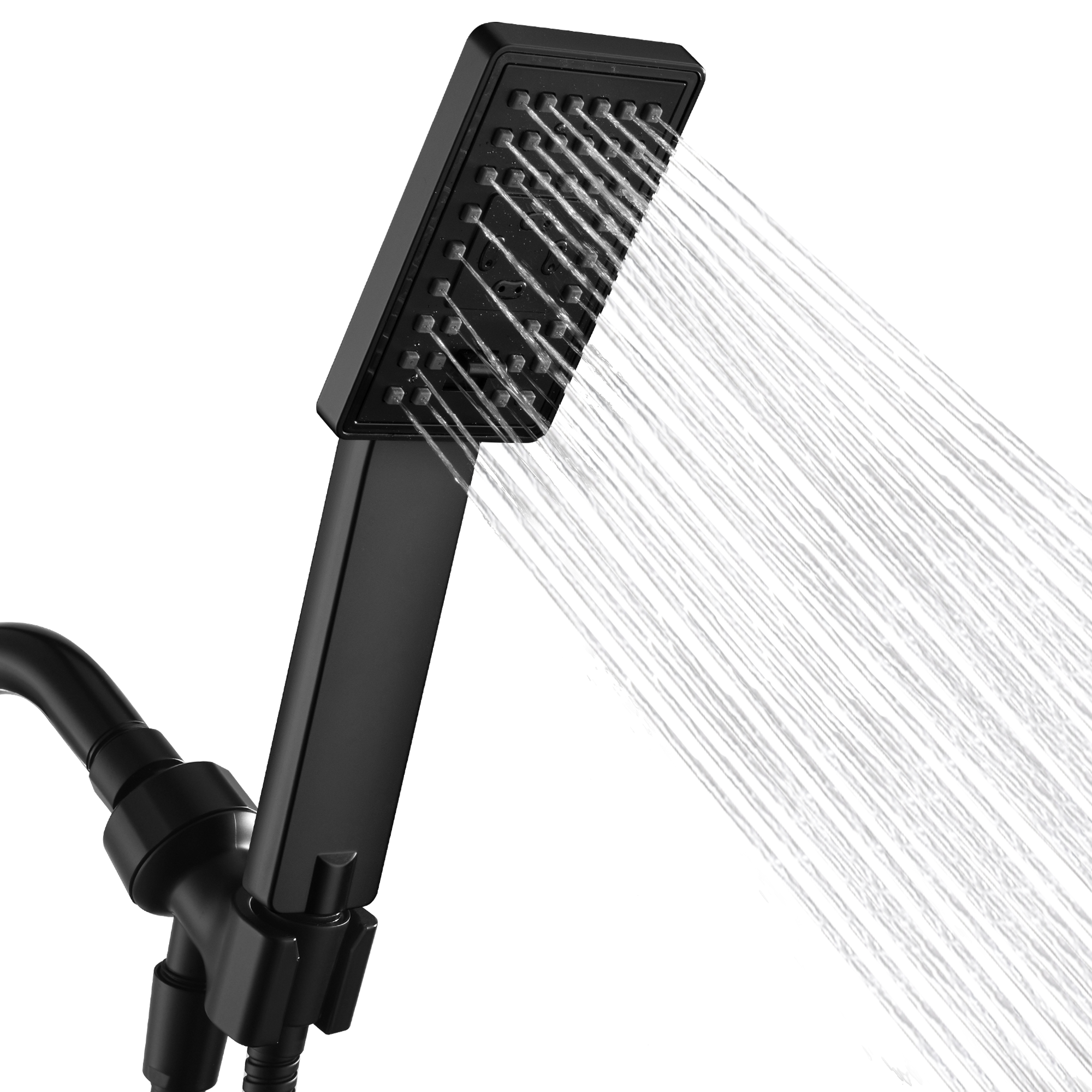 Square 3-Spray Handheld Shower Head Set with Hose and Shower Arm Mount Bracket by brightshowers