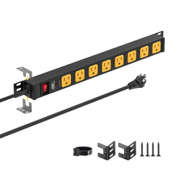 CRST 8-Outlet Mountable Metal Power Strip | 4-Way Bracket Mount, 2100J by CRST