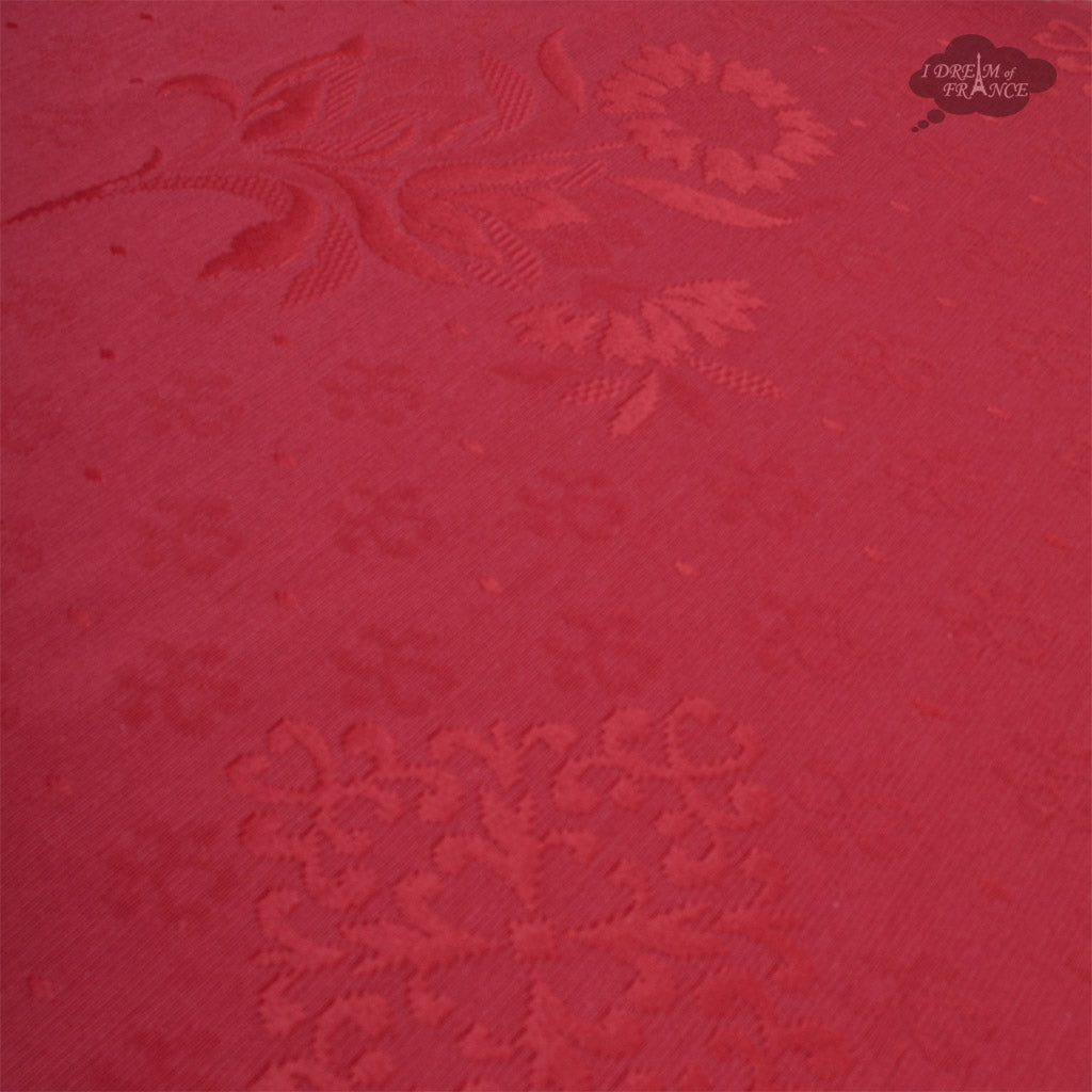 62x124" Rectangular Poppies Yellow & Red Matelassé Tablecloth by Tissus Toselli by I Dream of France