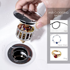 Bathroom Sink Drain with Overflow Pop-Up Drain Stopper for Vessel Sink Lavatory by brightshowers
