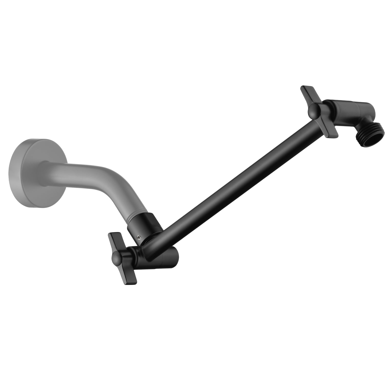 10 Inch Brass Shower Head Extension Arm, Height & Angle Adjustable by brightshowers