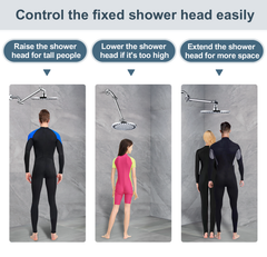 10 Inch Brass Shower Head Extension Arm, Height & Angle Adjustable by brightshowers