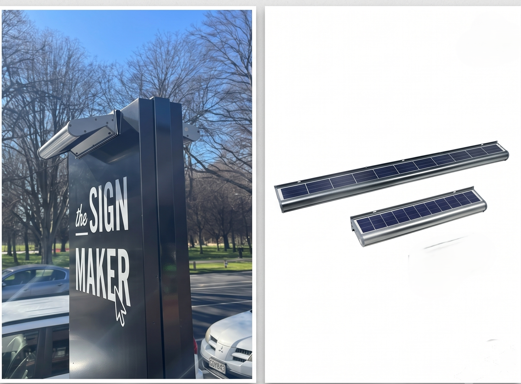 Solar Billboard Light – IP65 Waterproof | 9W LED Aluminum Linear Wall Lamp BICSSL‑04 by Brighticonic