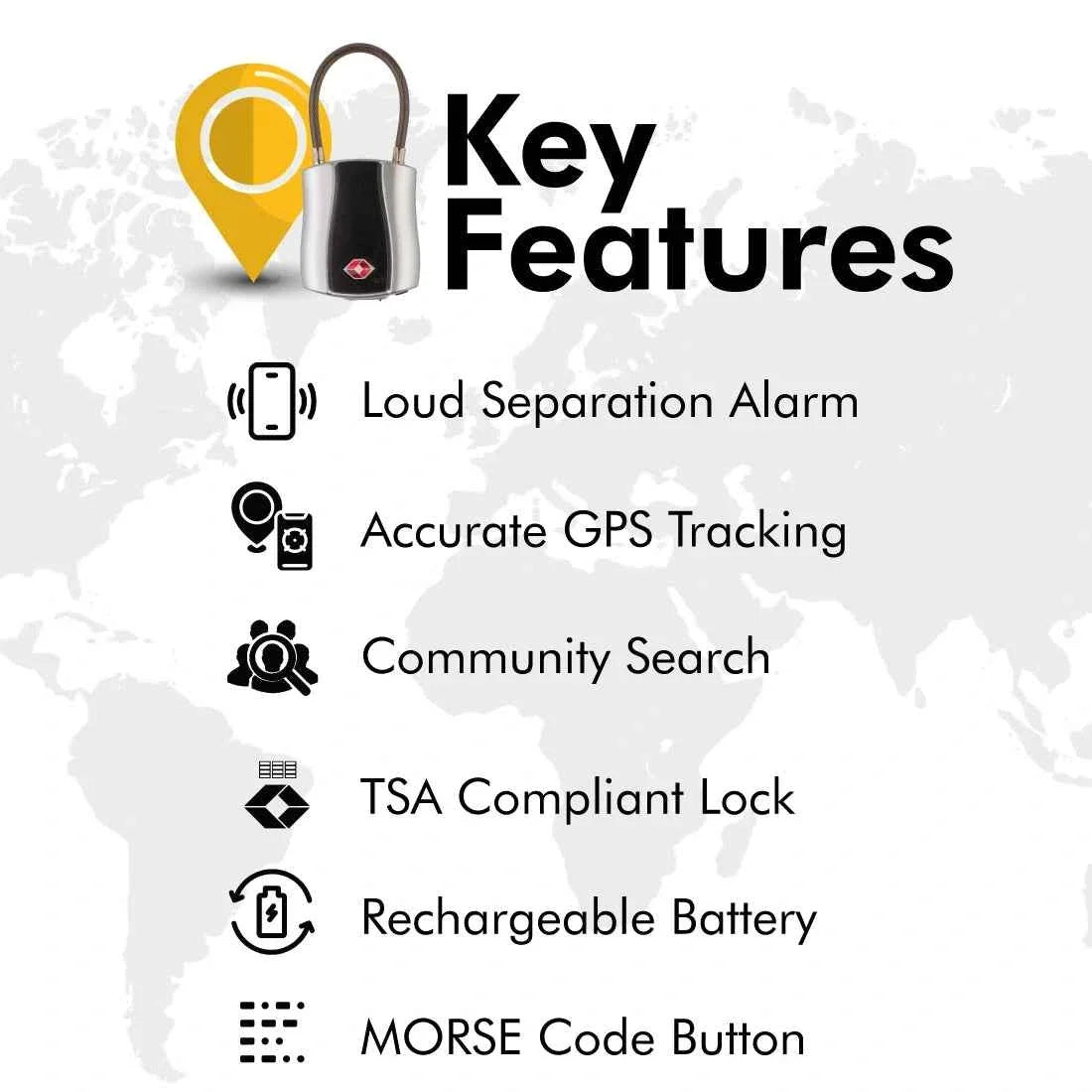 Dolphin Padlock by Dolphin Tracker I key less I Separation I Rechargeable Battery