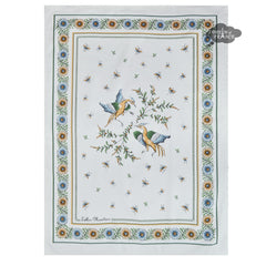 French kitchen towel - Printed cotton - Moustiers Green & Cream | Tissus Toselli by I Dream of France