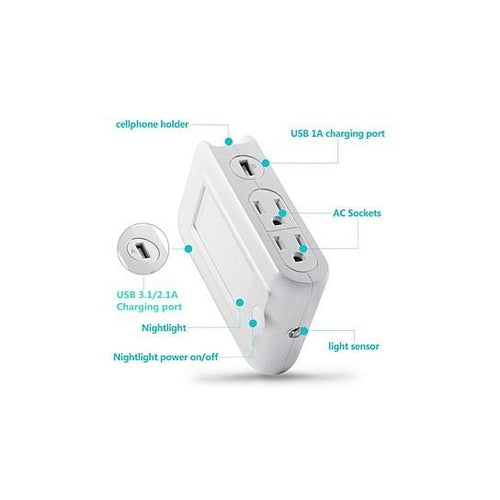 4 in 1 Expert Multitasker Wall Power Adapter Socket And Phone Charger by Homemaintenancesupplies2