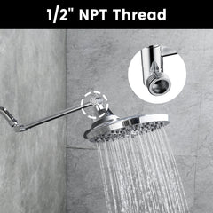 10 Inch Brass Shower Head Extension Arm, Height & Angle Adjustable by brightshowers